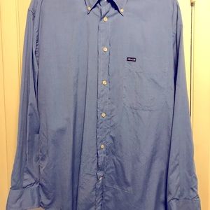 Men’s button-down long sleeve shirt.